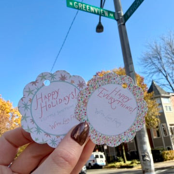 Frosted Starlight Gift Tag - Scalloped Circle