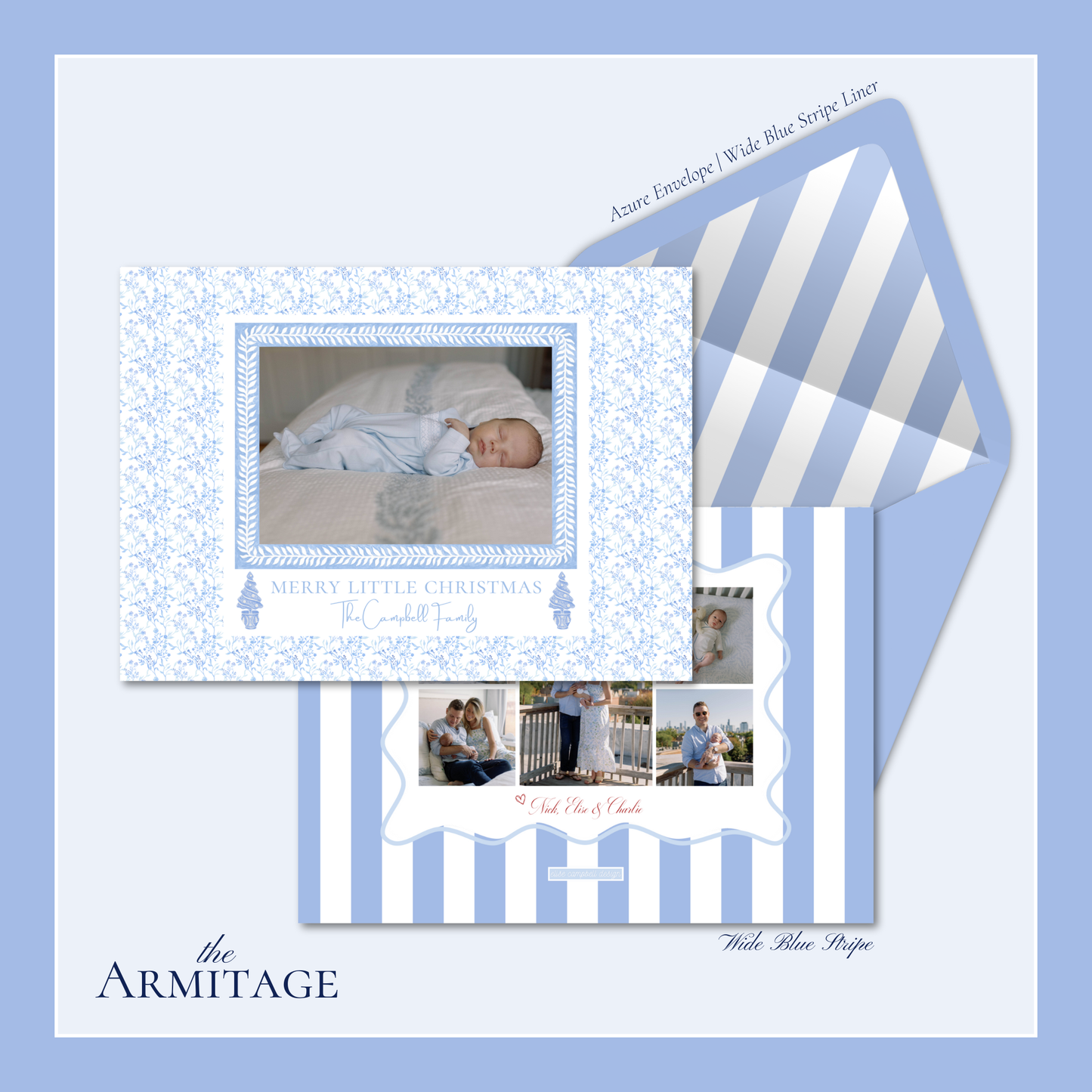 Armitage Holiday Card | Horizontal | Blue