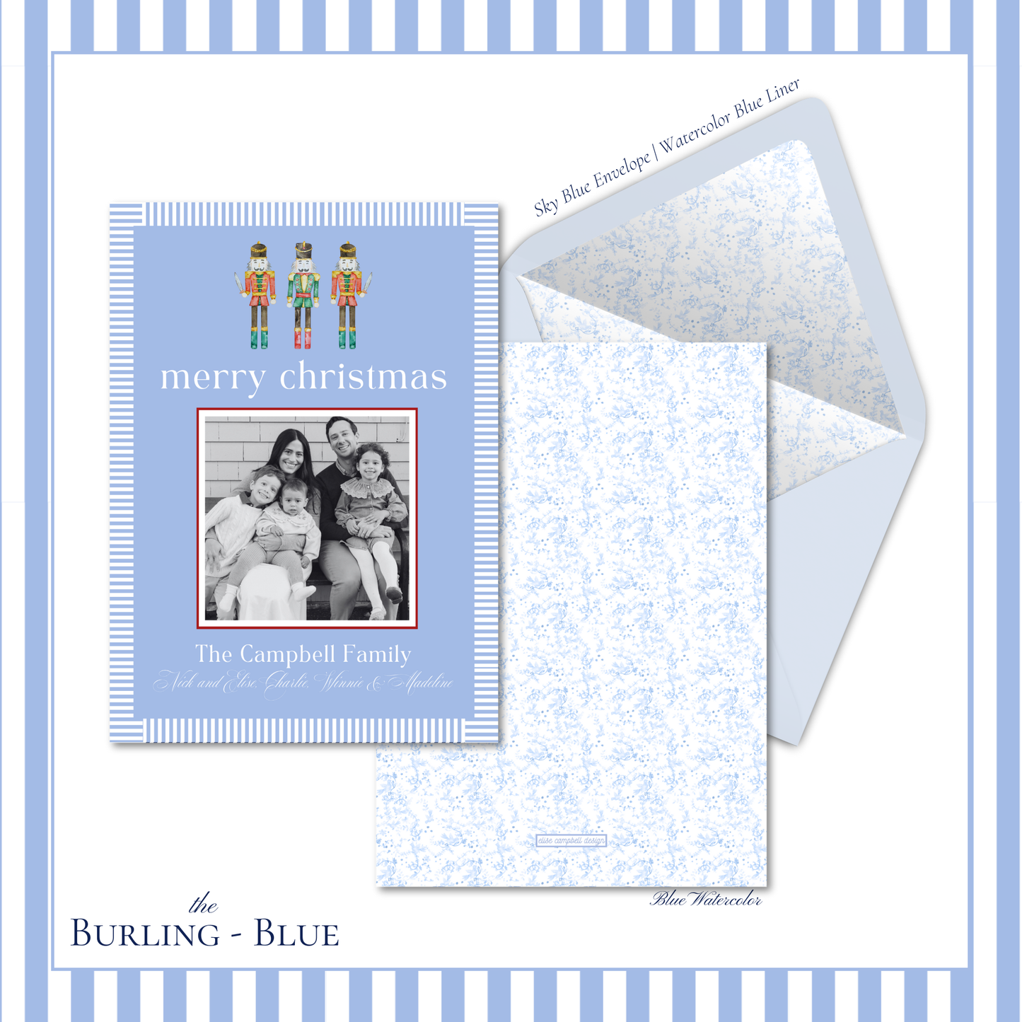 Burling Holiday Card | Vertical | Blue