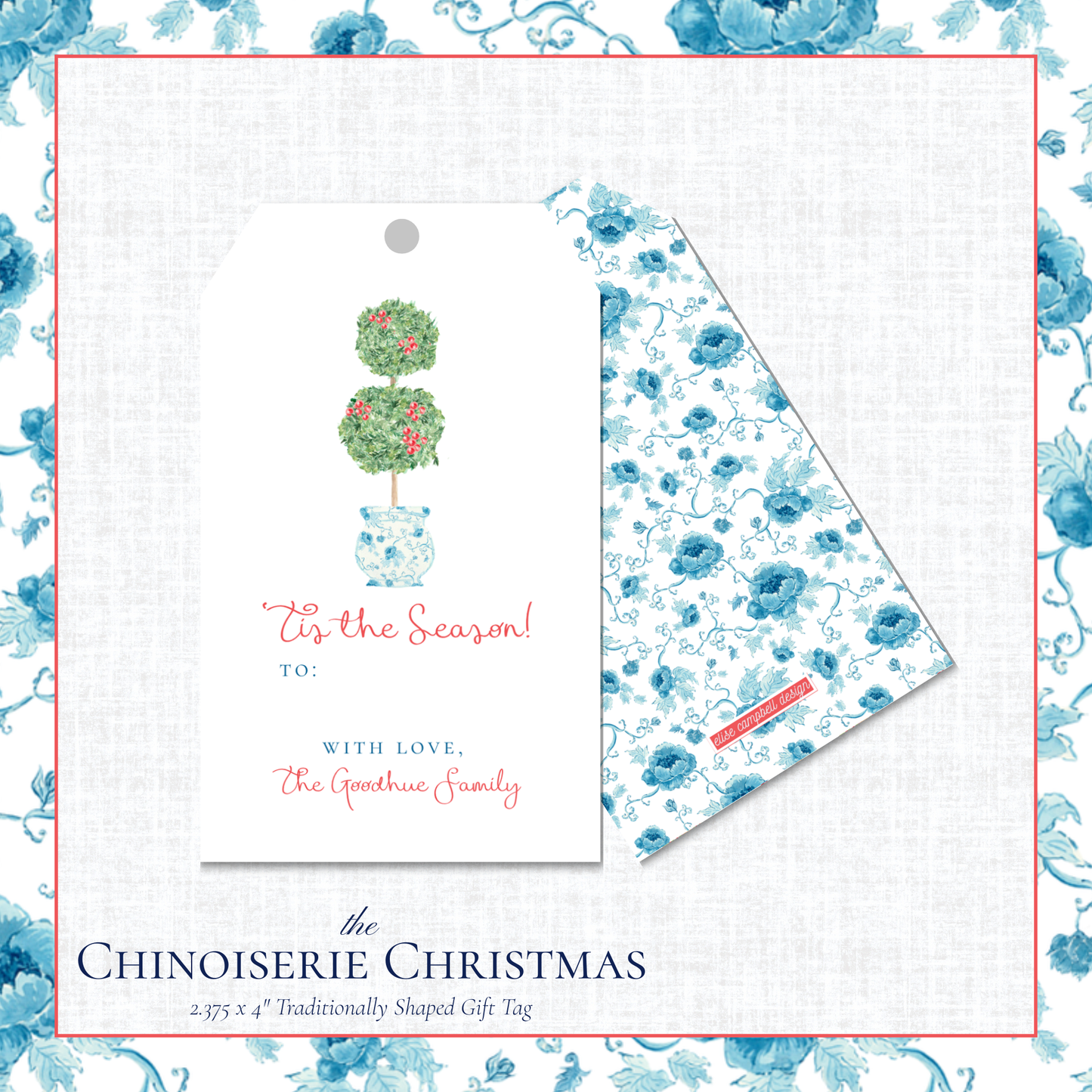 Chinoiserie Christmas Gift Tag