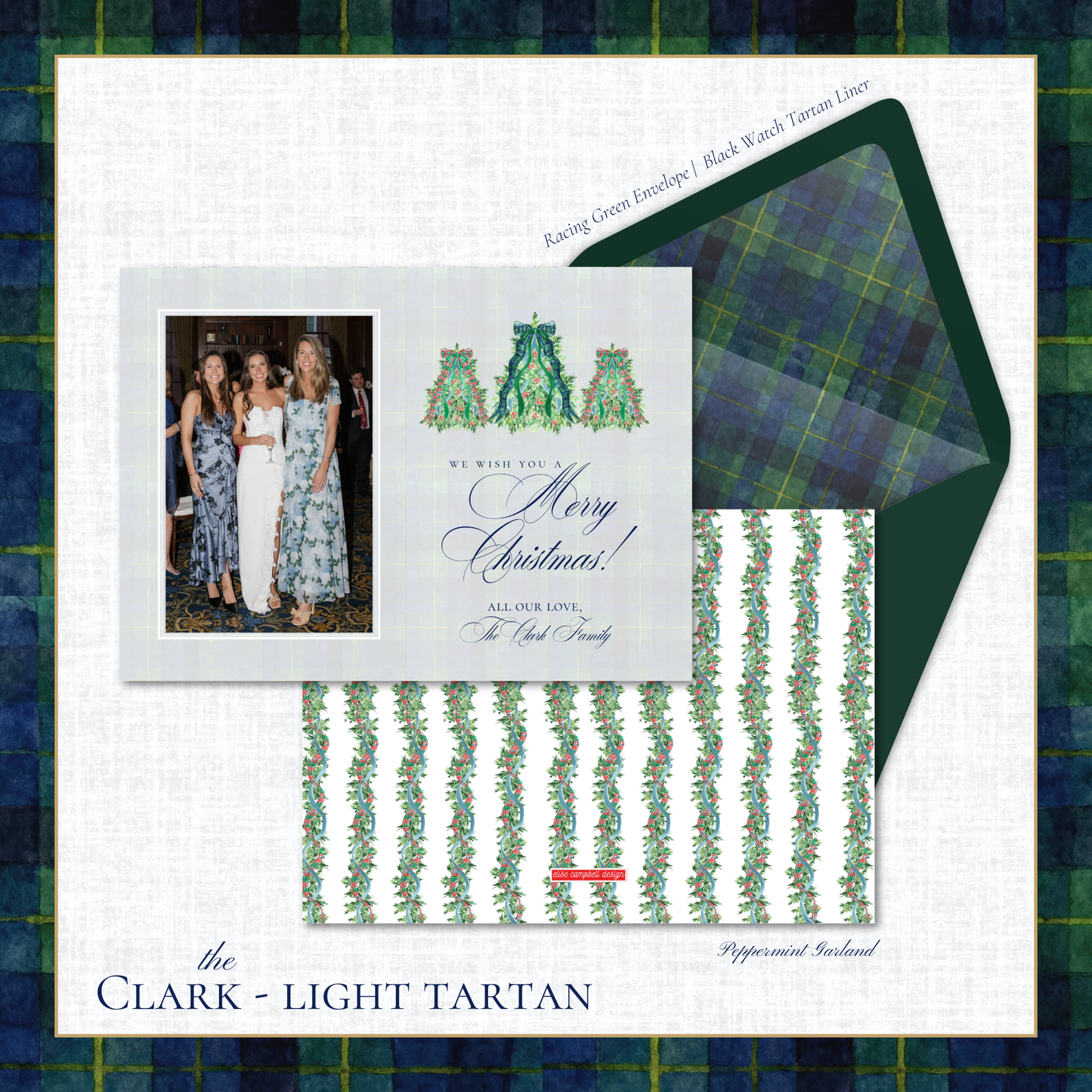 Clark Holiday Card | Horizontal | Light Tartan