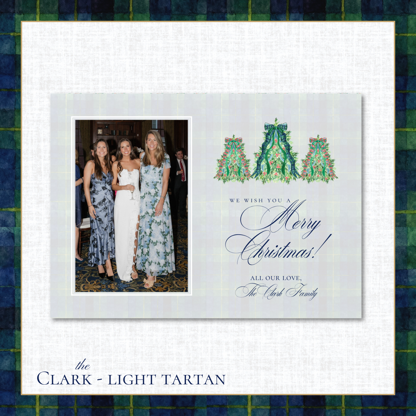 Clark Holiday Card | Horizontal | Light Tartan