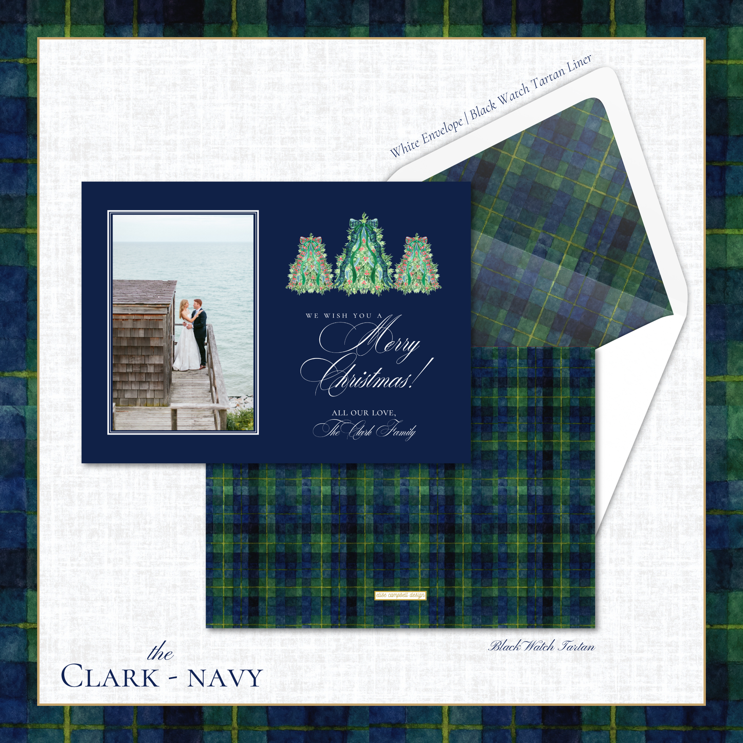 Clark Holiday Card | Horizontal | Navy