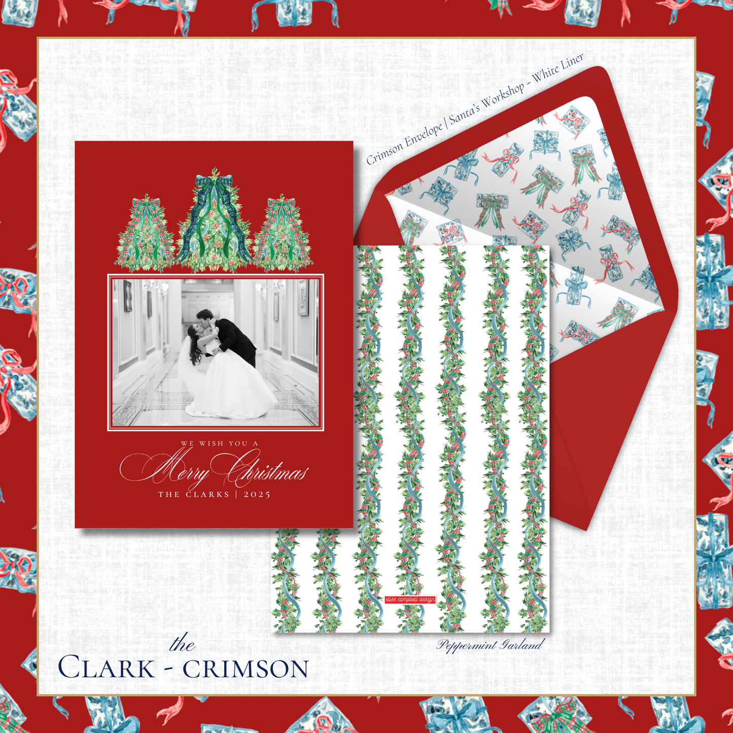 Clark Holiday Card | Vertical | Crimson