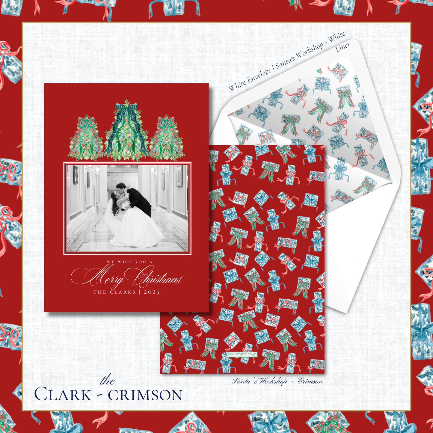 Clark Holiday Card | Vertical | Crimson