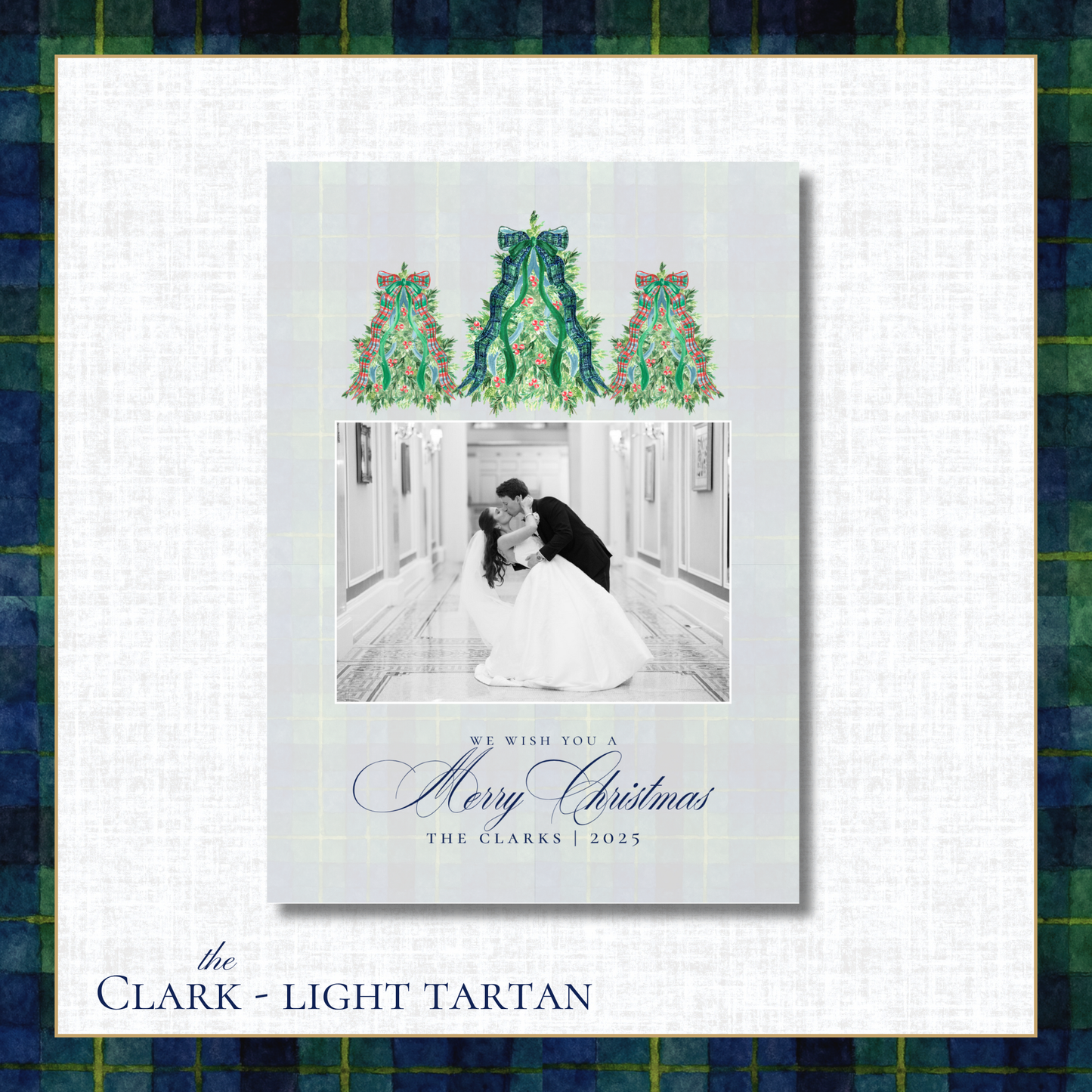 Clark Holiday Card | Vertical | Light Tartan