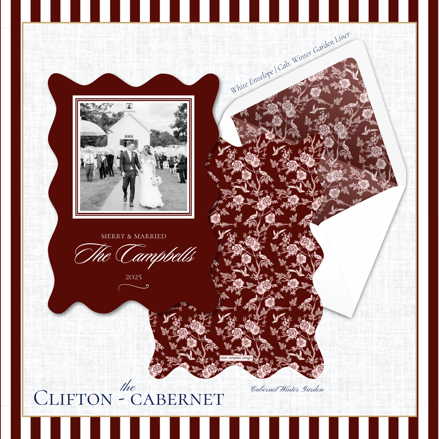 Clifton Holiday Card | Vertical | Cabernet
