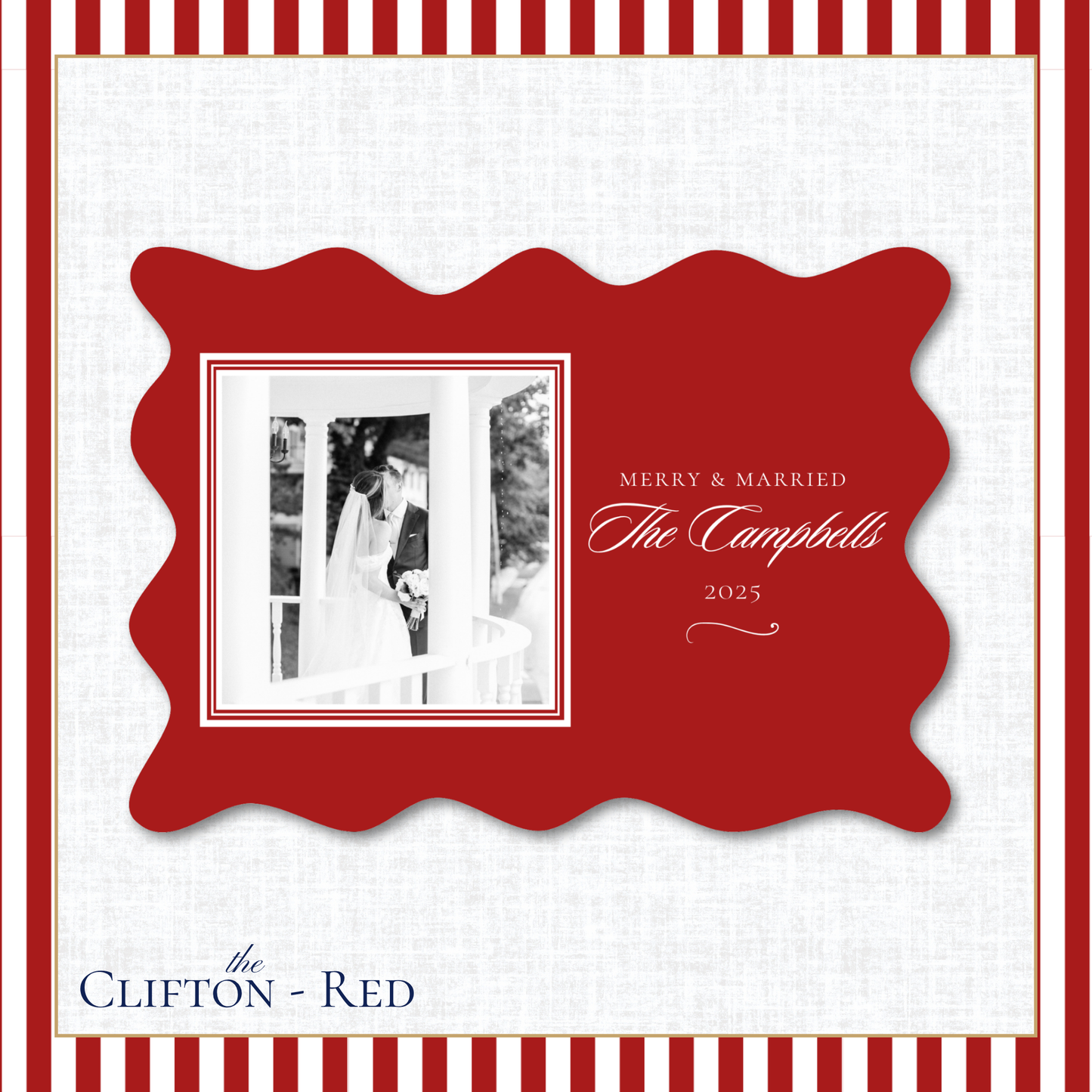 Clifton Holiday Card | Horizontal | Crimson