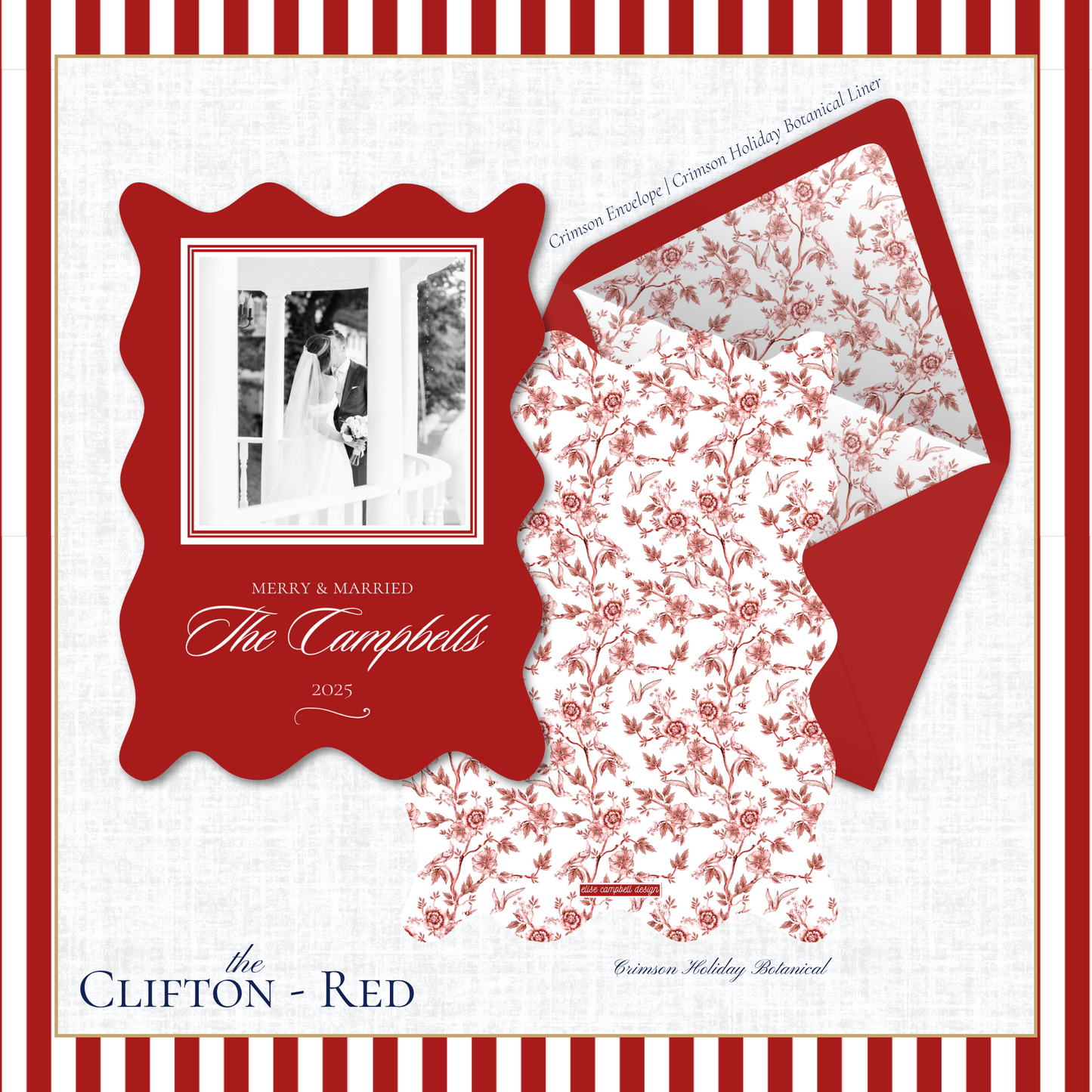 Clifton Holiday Card | Vertical | Crimson