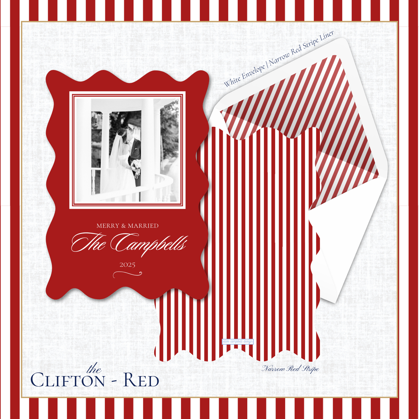 Clifton Holiday Card | Vertical | Crimson