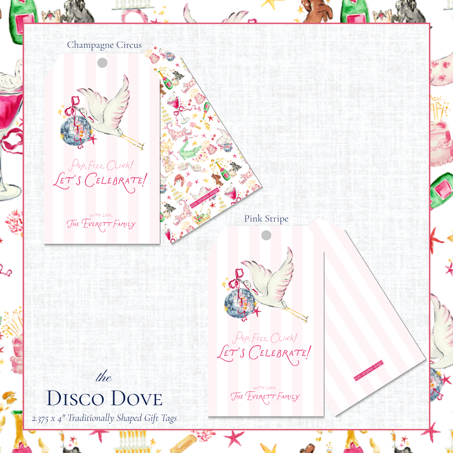 Disco Dove Gift Tag