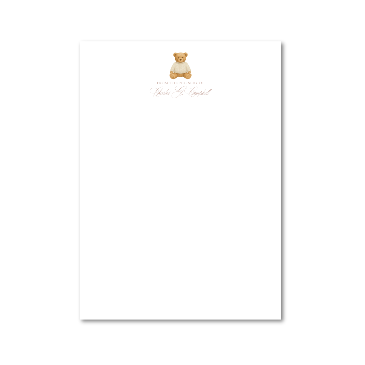 Heirloom Teddy Bear - Neutral | 5x7 Custom Notepad