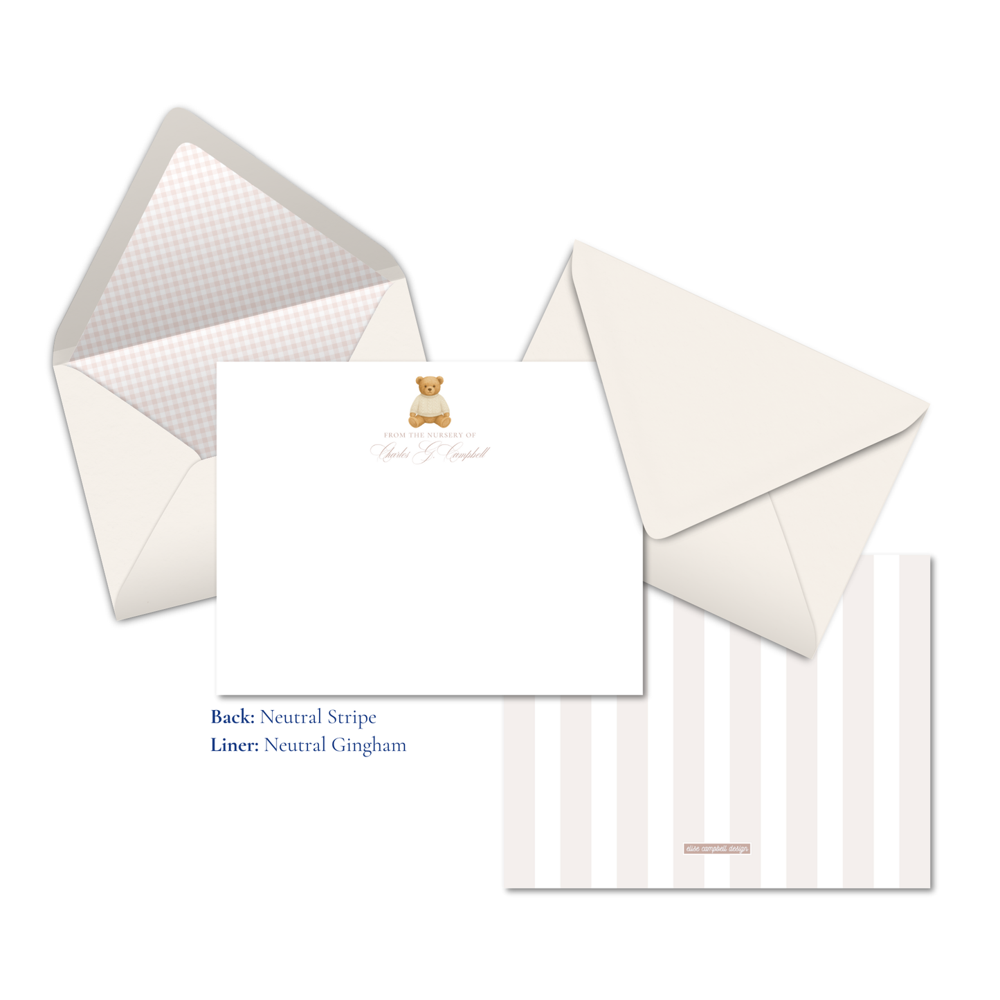 Heirloom Teddy Bear Notecards | Neutral