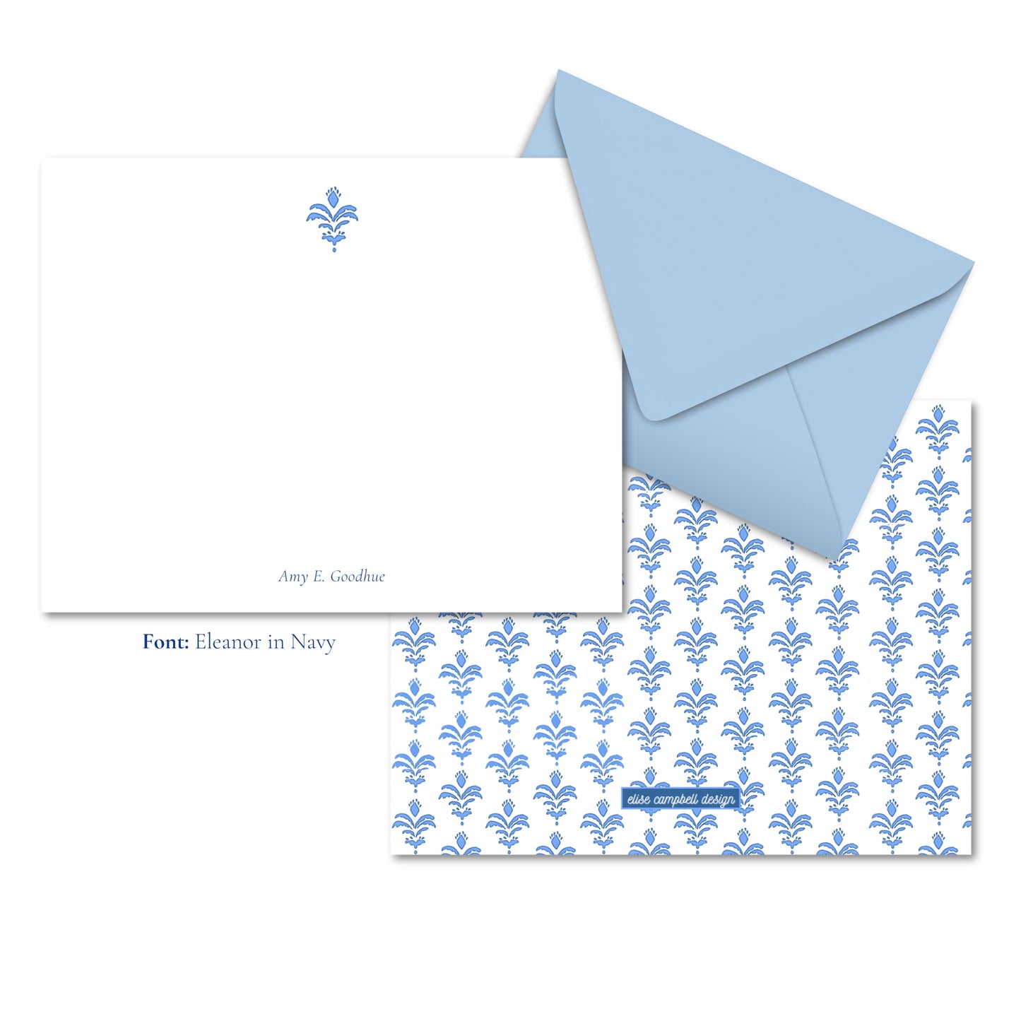 Hydrangea Blockprint Notecards