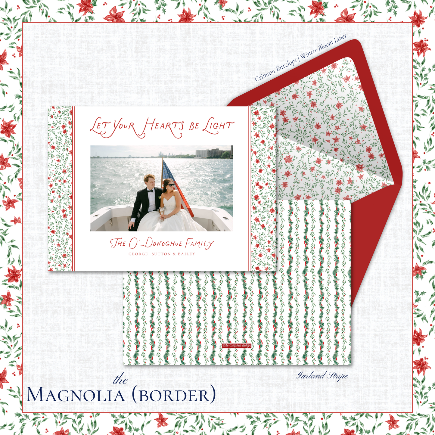 Magnolia Holiday Card | Horizontal | Border
