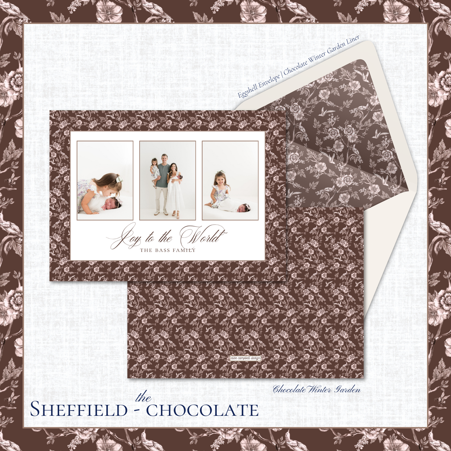 Sheffield Holiday Card | Horizontal | Chocolate