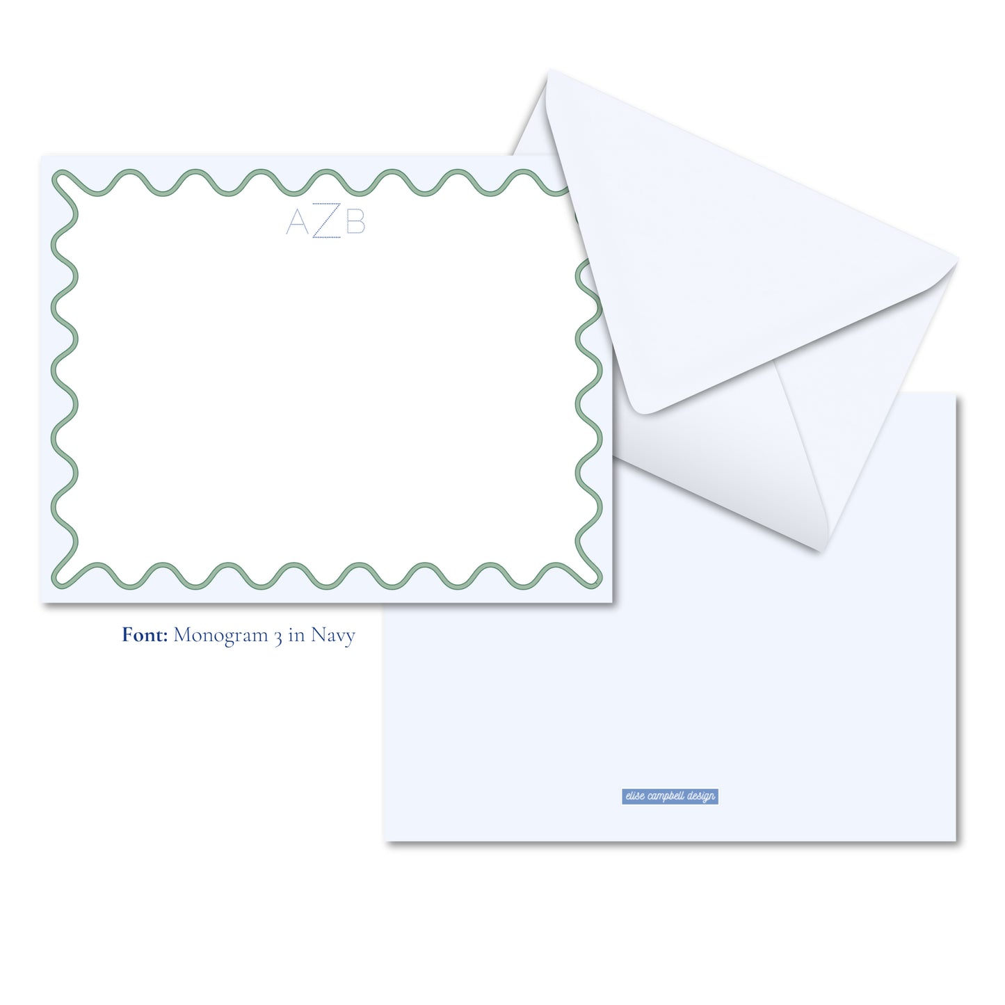 Wave Border Notecards