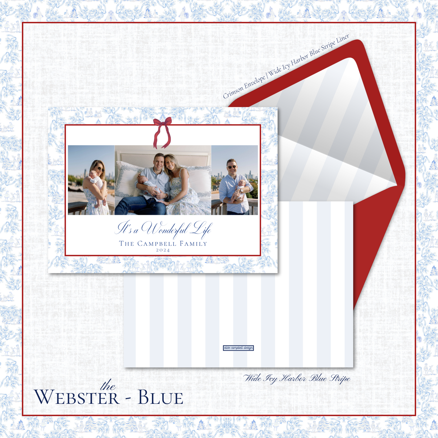 Webster Holiday Card | Horizontal | Blue