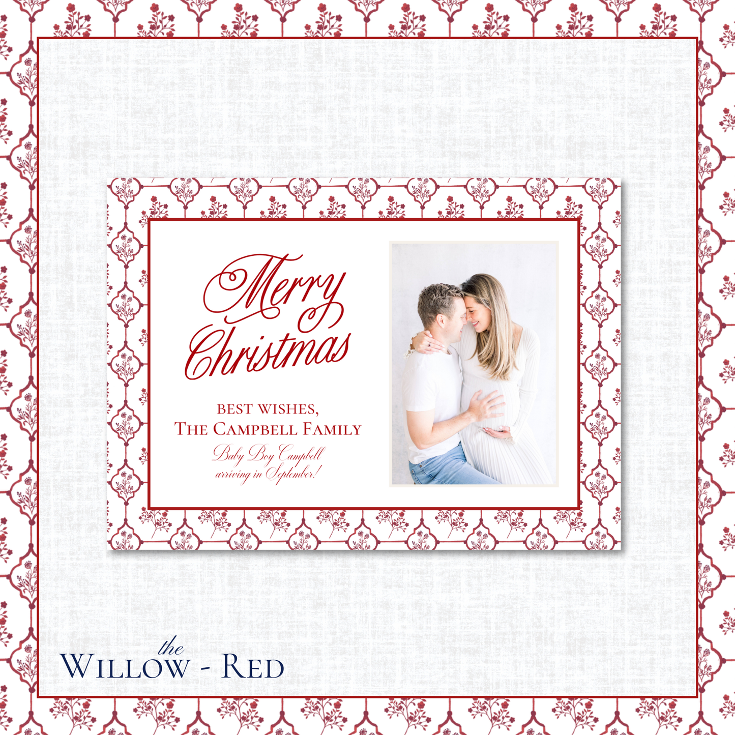 Willow Holiday Card | Horizontal | Red