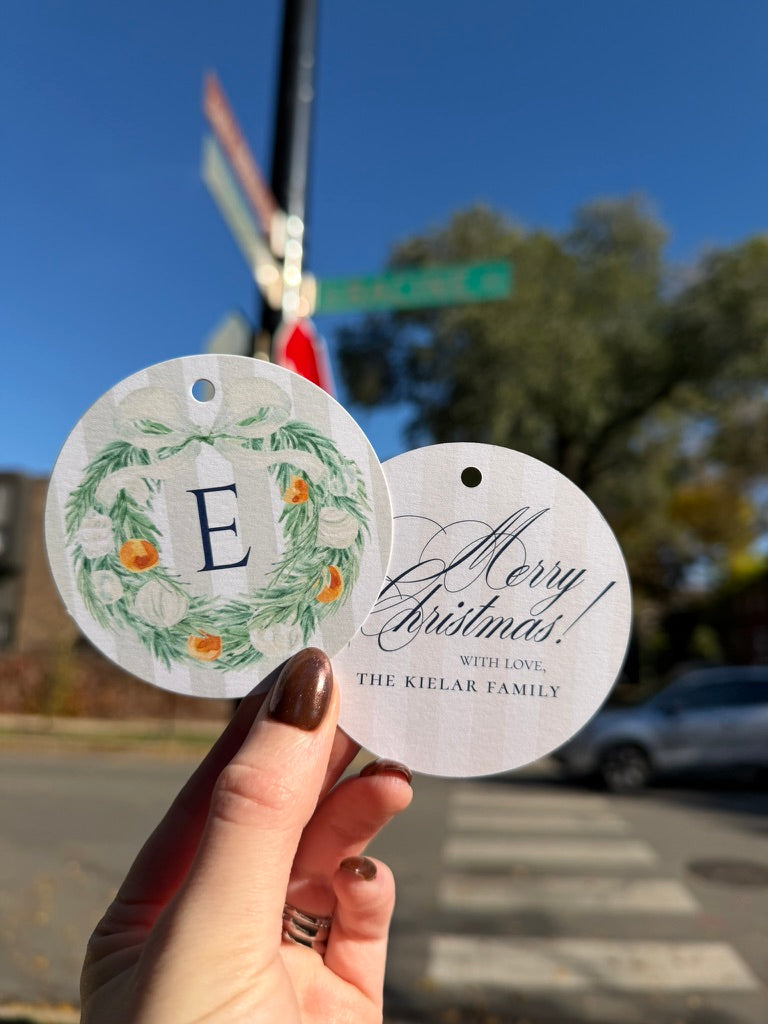 Wreath Monogram Gift Tags