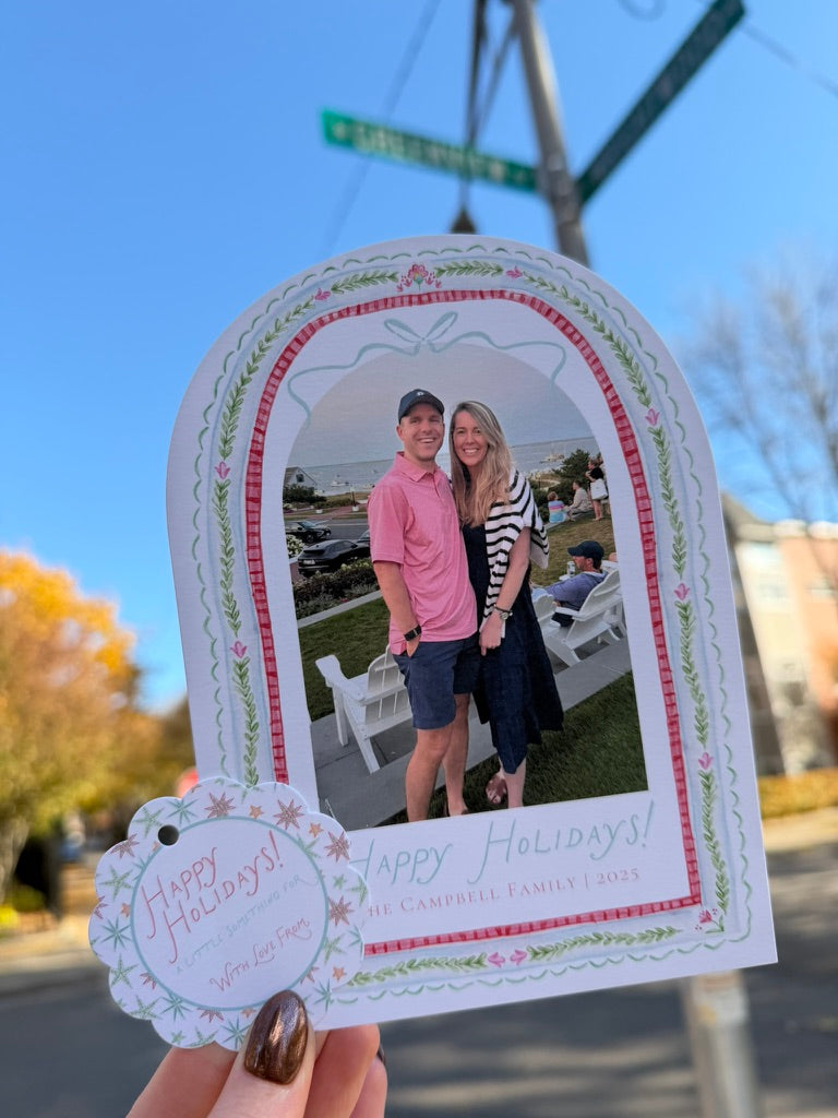 Frosted Starlight Gift Tag - Scalloped Circle