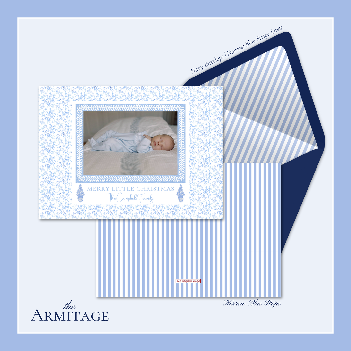 Armitage Holiday Card | Horizontal | Blue