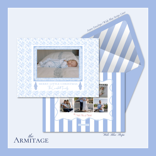 Load image 1 in gallery view. Armitage Holiday Card | Horizontal | Blue