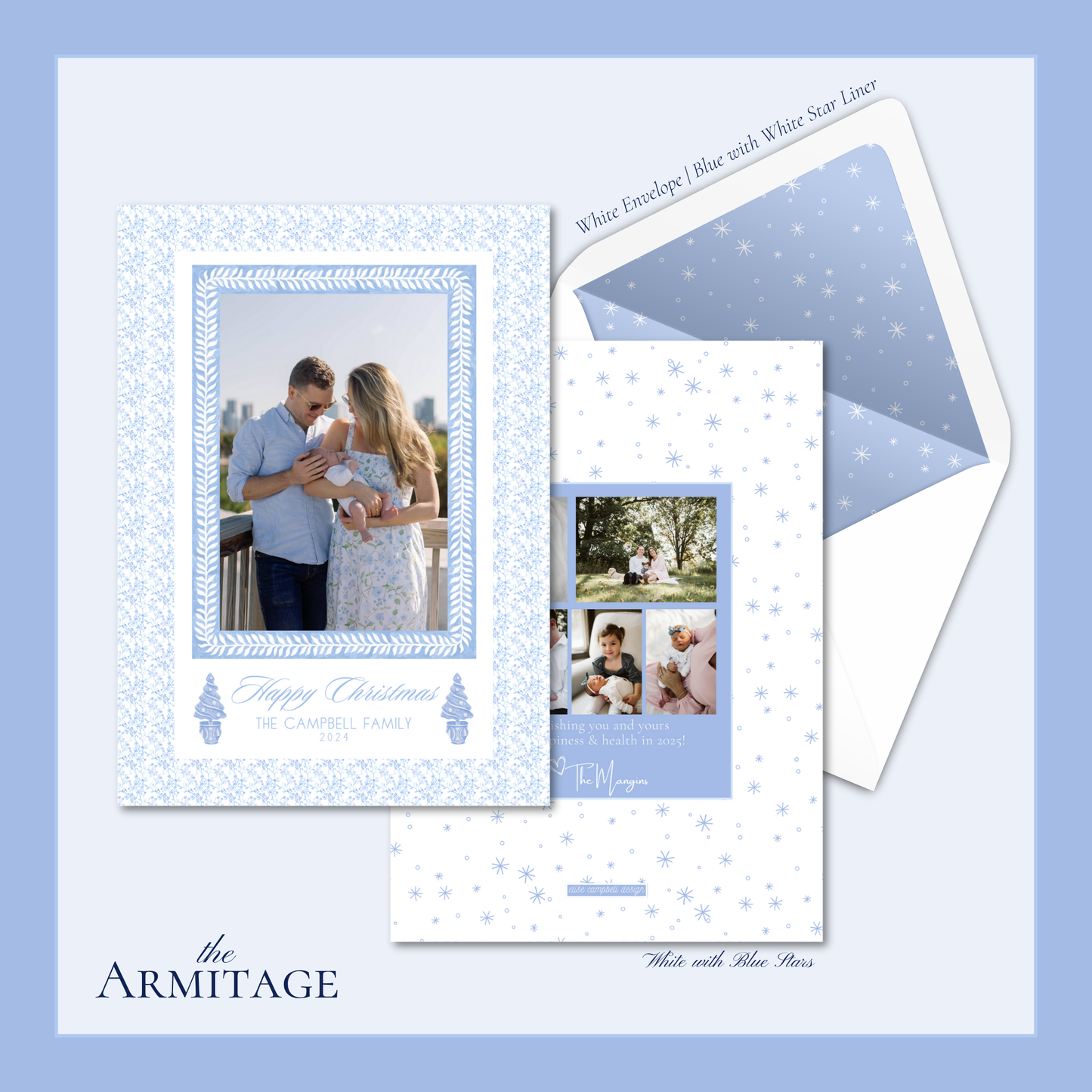 Armitage Holiday Card | Vertical | Blue