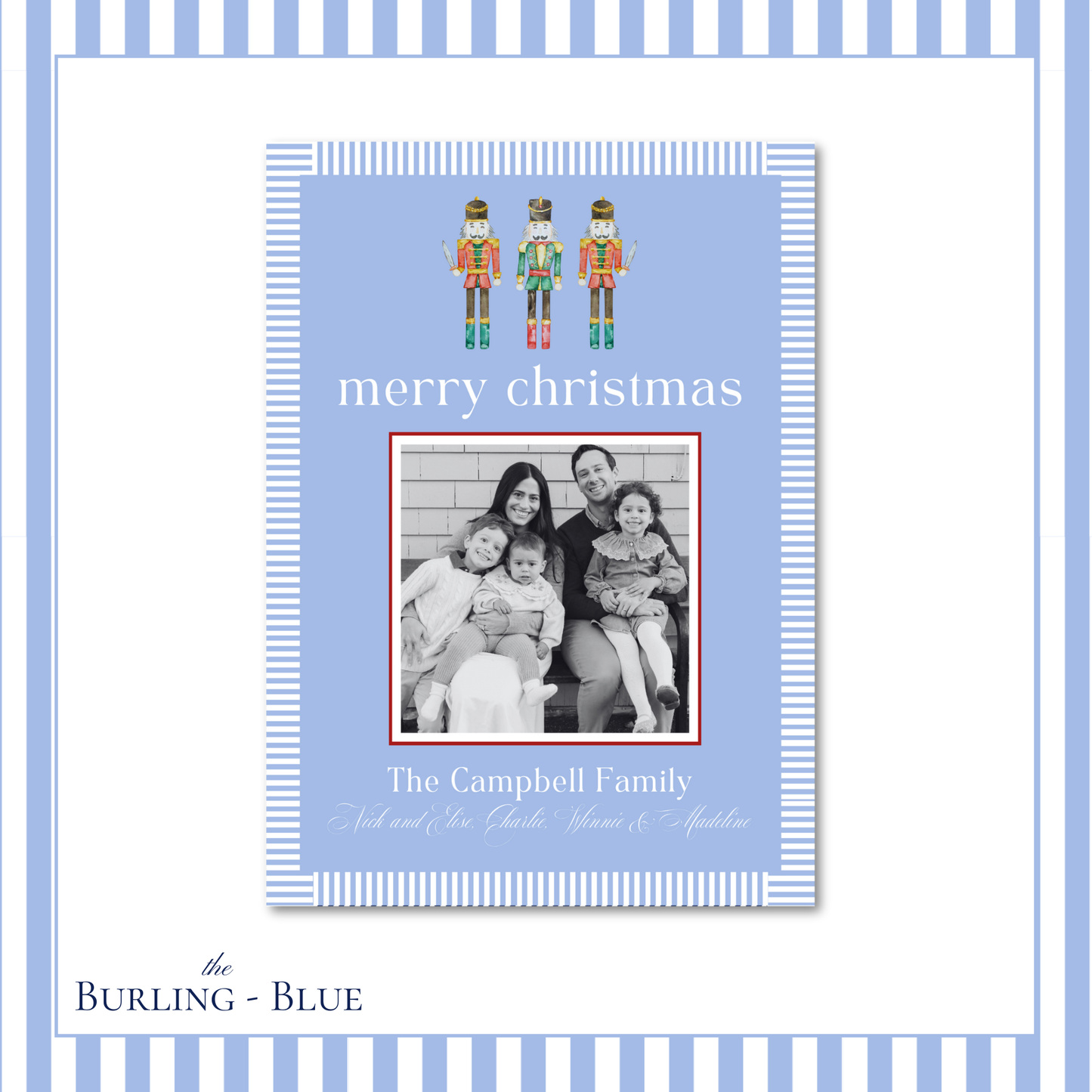 Burling Holiday Card | Vertical | Blue
