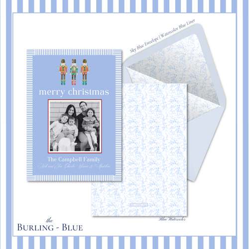 Load image 1 in gallery view. Burling Holiday Card | Vertical | Blue