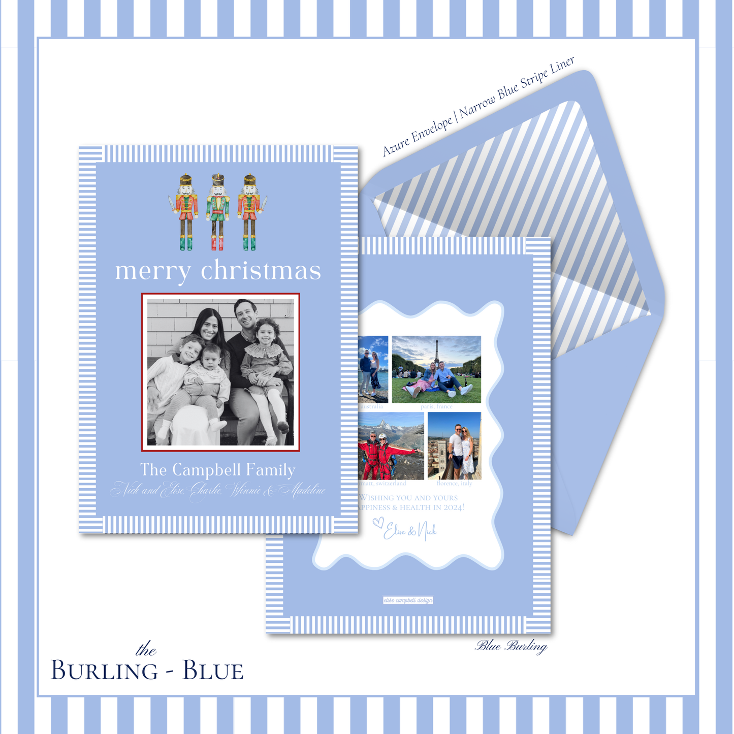 Burling Holiday Card | Vertical | Blue