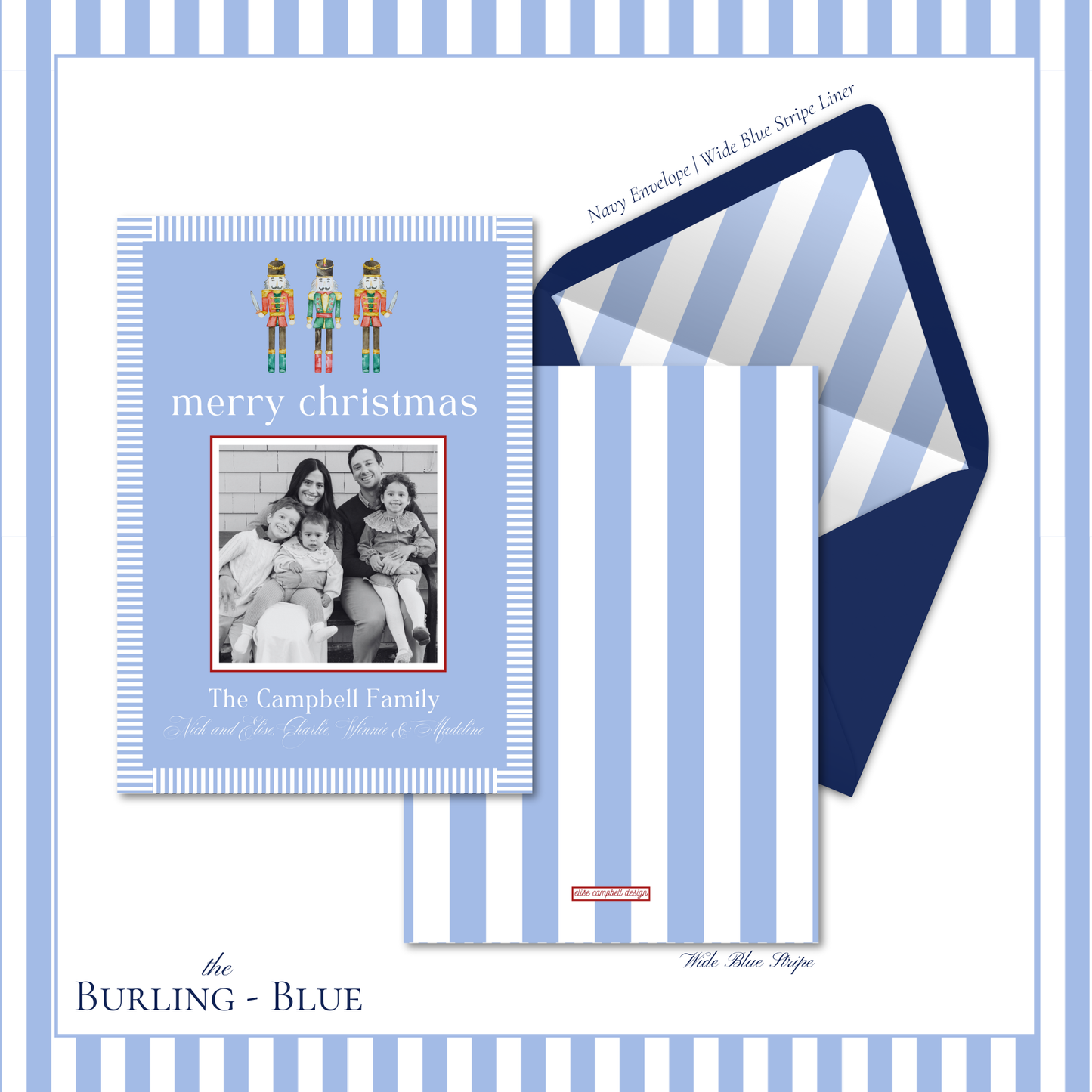Burling Holiday Card | Vertical | Blue
