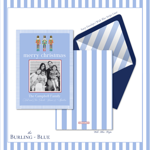 Load image 1 in gallery view. Burling Holiday Card | Vertical | Blue