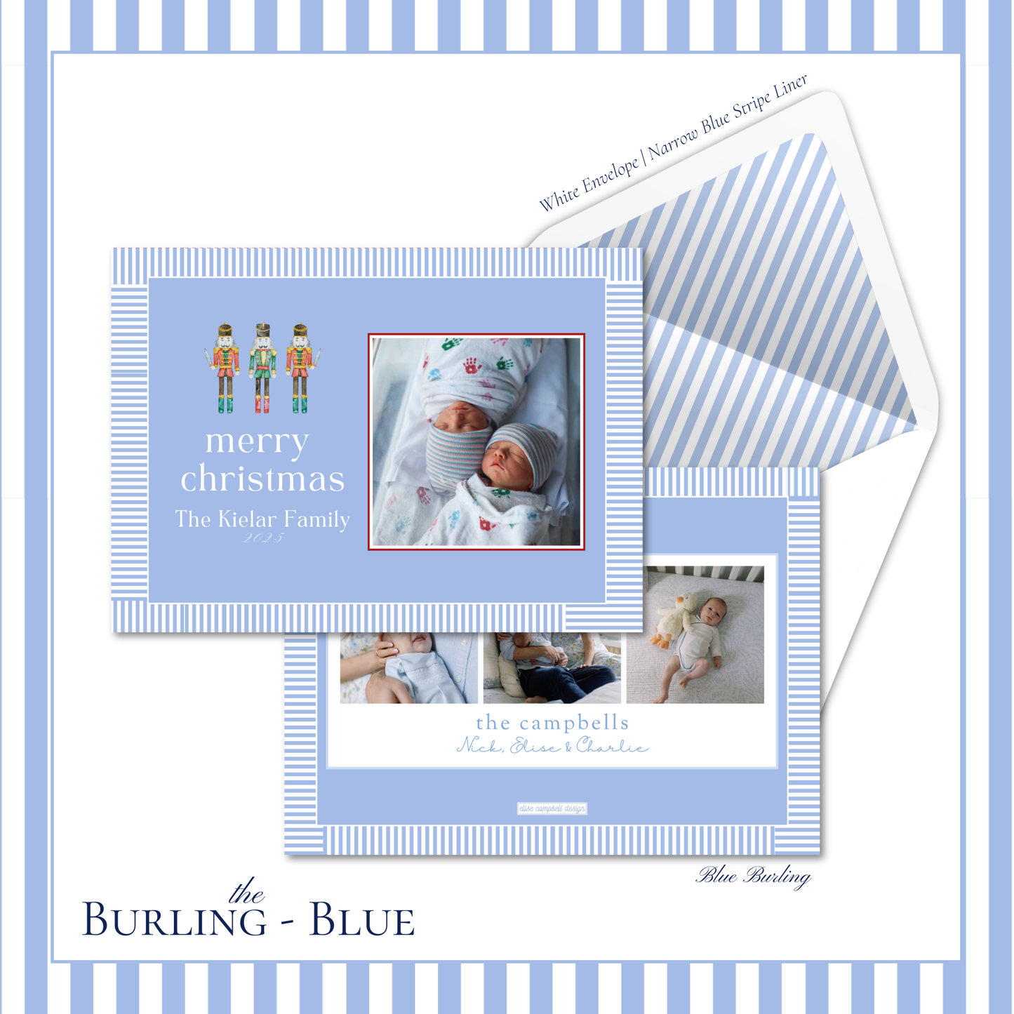 Burling Holiday Card | Horizontal | Blue