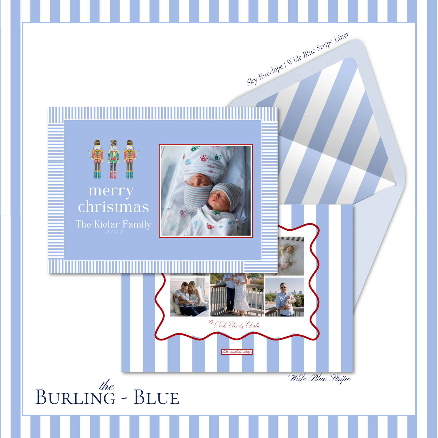 Burling Holiday Card | Horizontal | Blue