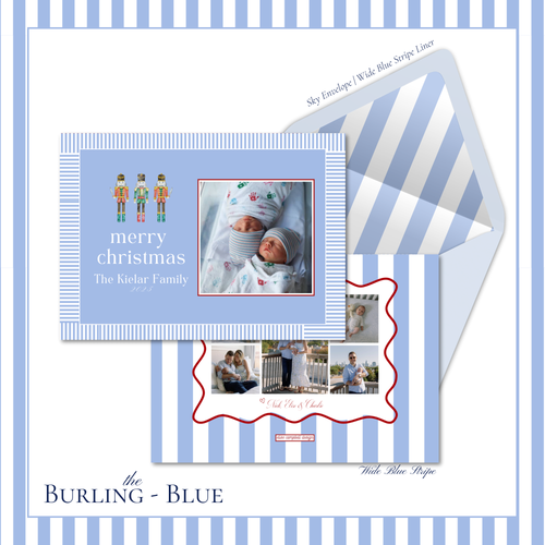 Load image 1 in gallery view. Burling Holiday Card | Horizontal | Blue