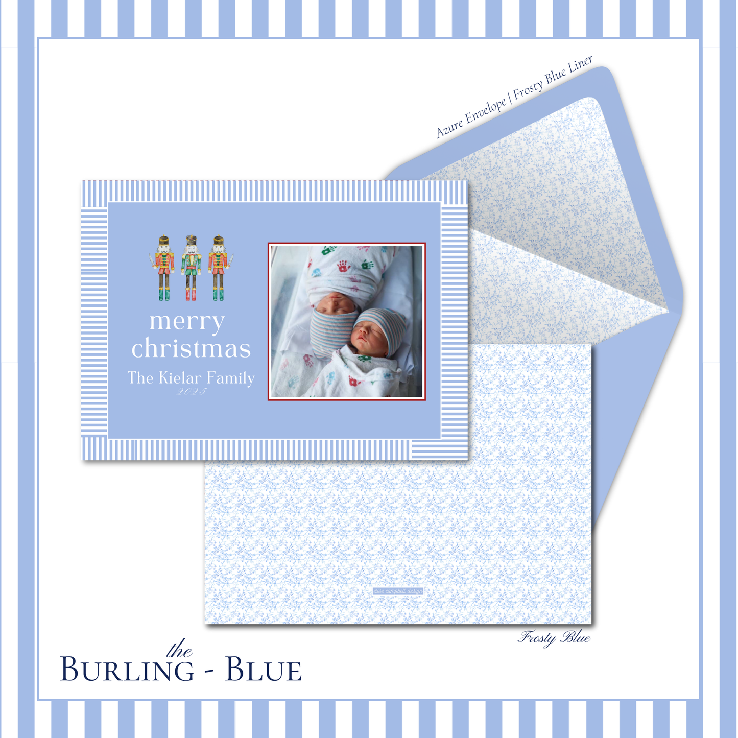 Burling Holiday Card | Horizontal | Blue