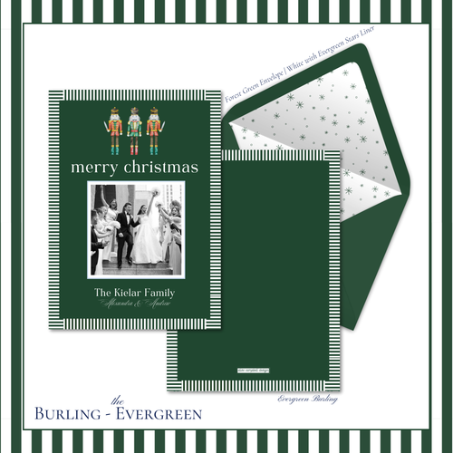 Load image 1 in gallery view. Burling Holiday Card | Vertical | Evergreen