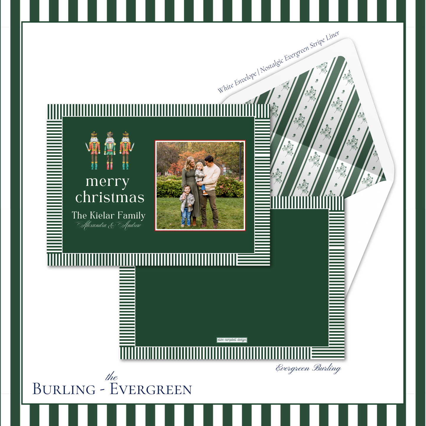Burling Holiday Card | Horizontal | Evergreen