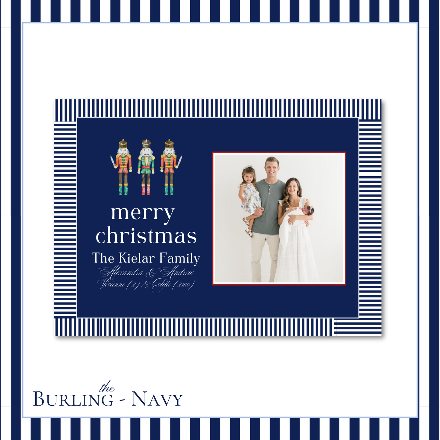 Burling Holiday Card | Horizontal| Navy