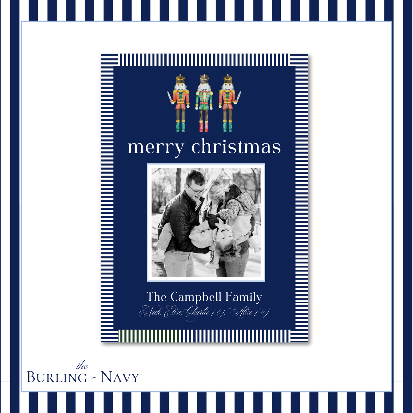 Burling Holiday Card | Vertical | Navy