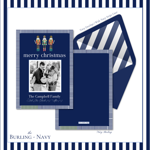 Load image 1 in gallery view. Burling Holiday Card | Vertical | Navy