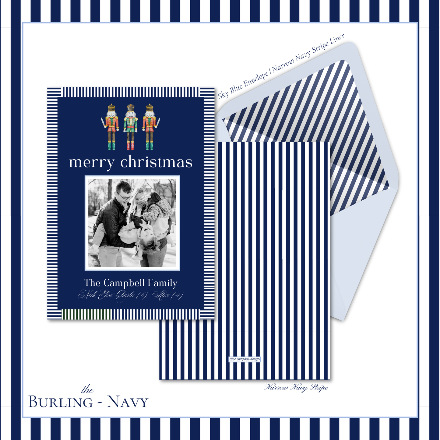 Burling Holiday Card | Vertical | Navy