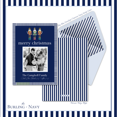 Load image 1 in gallery view. Burling Holiday Card | Vertical | Navy