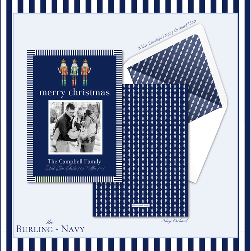 Load image 1 in gallery view. Burling Holiday Card | Vertical | Navy