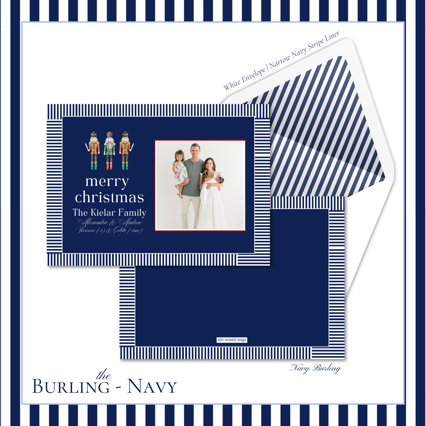 Burling Holiday Card | Horizontal| Navy