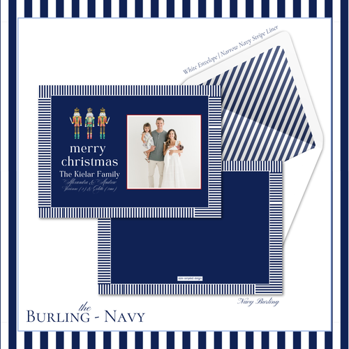 Load image 1 in gallery view. Burling Holiday Card | Horizontal| Navy