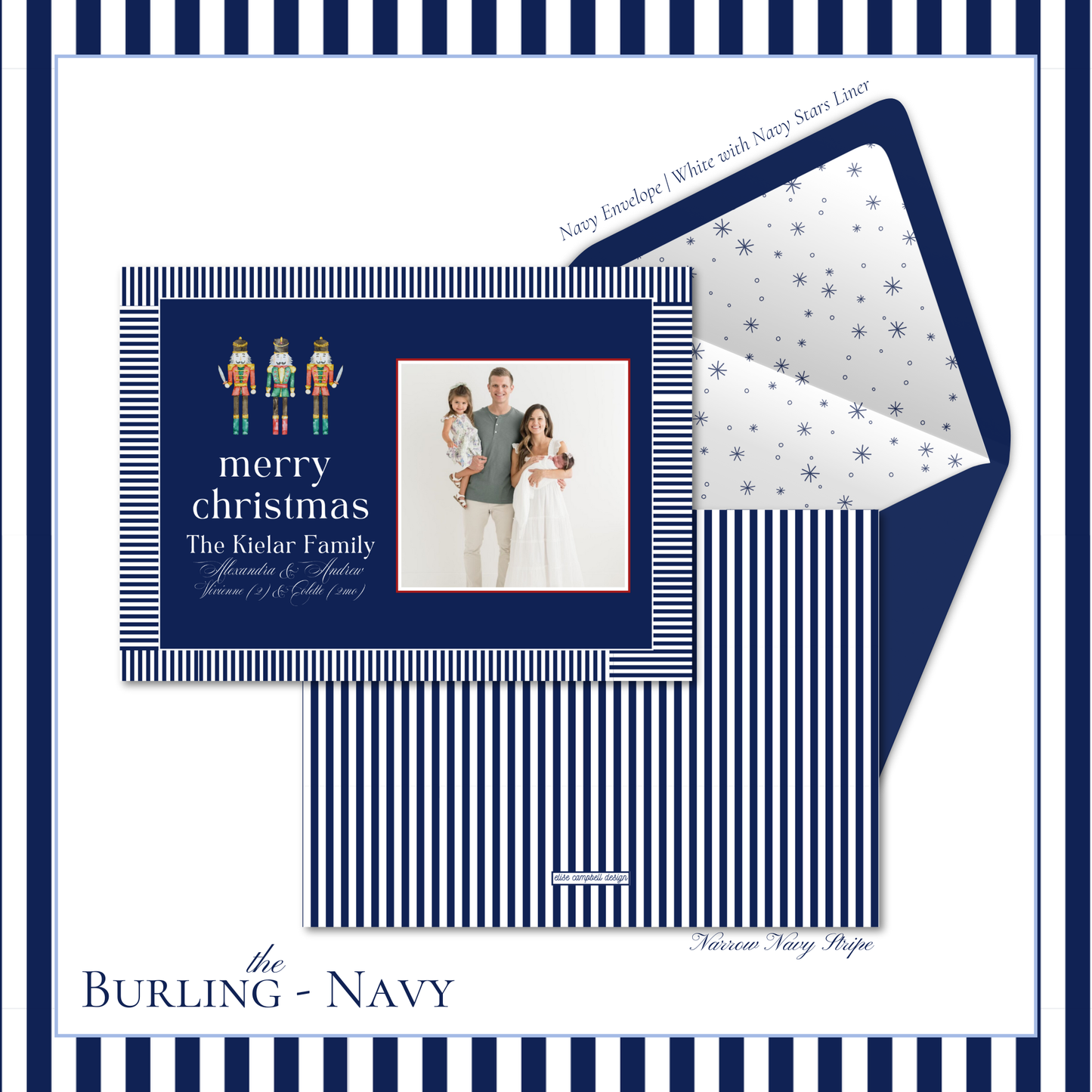 Burling Holiday Card | Horizontal| Navy