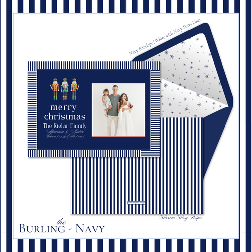 Load image 1 in gallery view. Burling Holiday Card | Horizontal| Navy