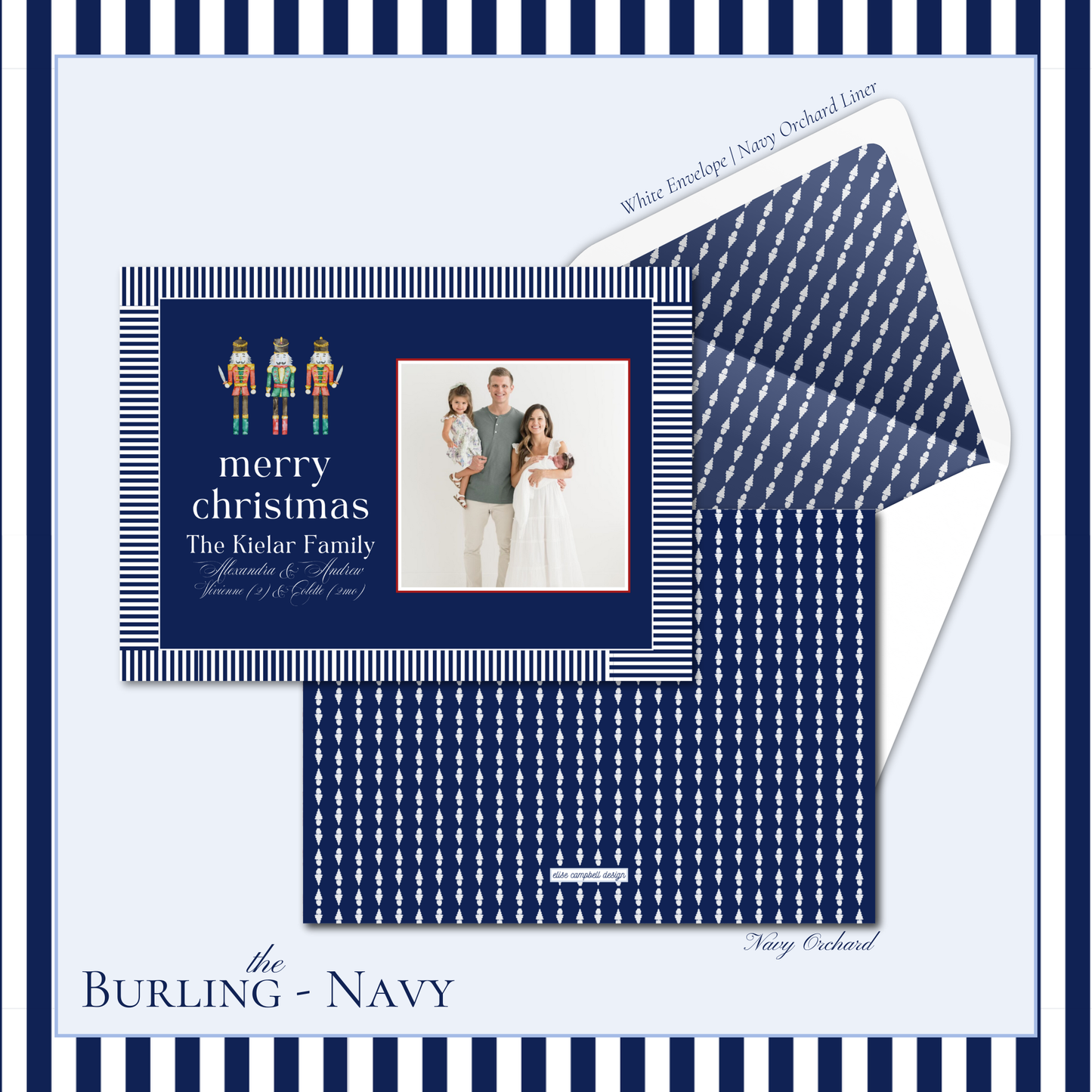 Burling Holiday Card | Horizontal| Navy